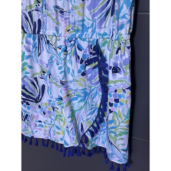 Lilly Pulitzer Size Large Jarrett Romper Resort White Shell Beach Stretchy - Picture 9 of 12